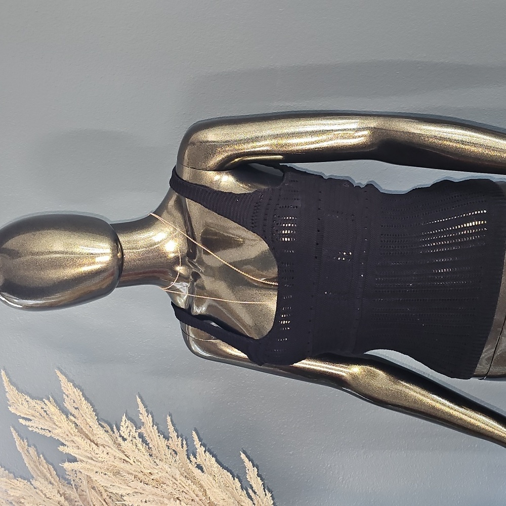 French Connection Black Knit Tank Top 100% Cotton